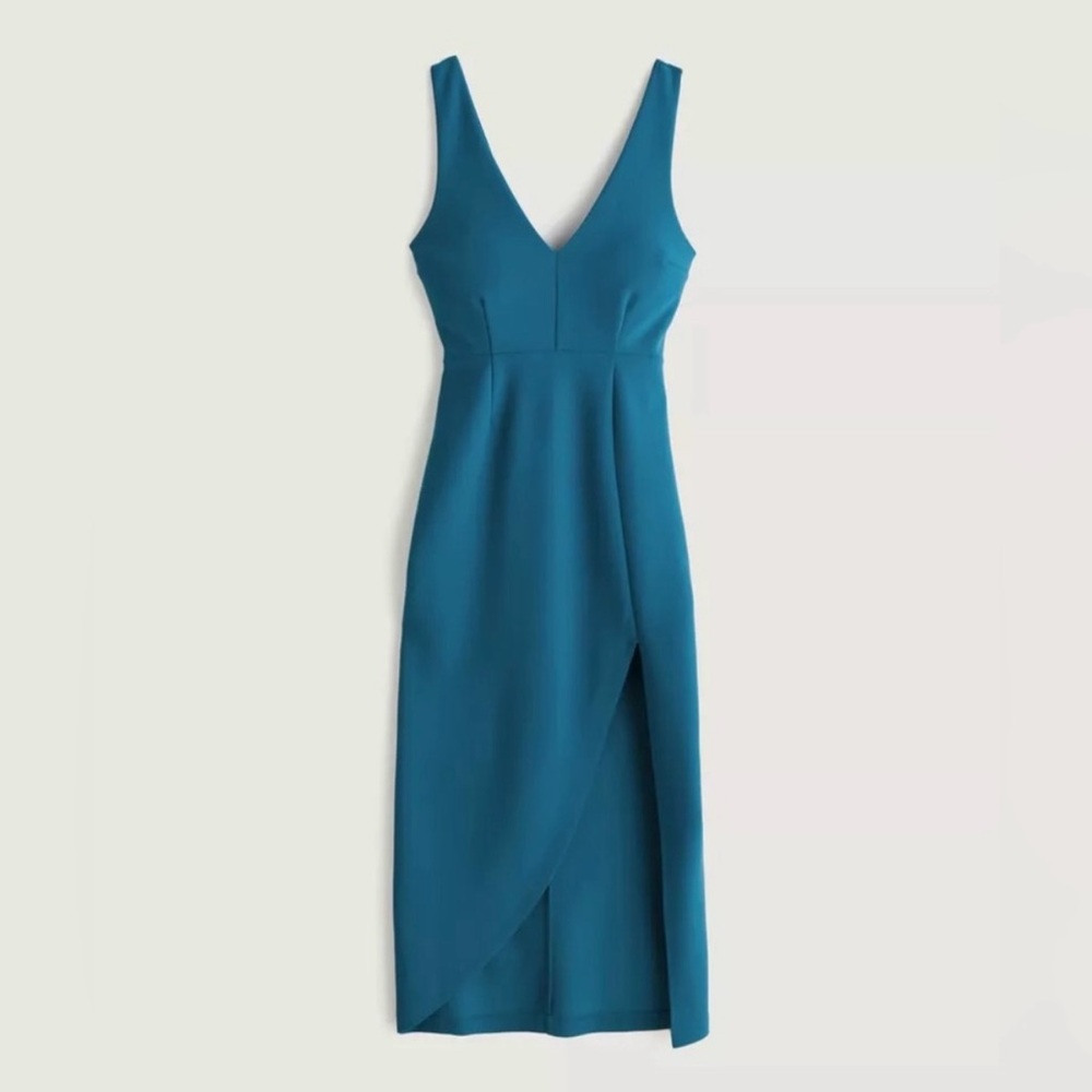 Abercrombie & Fitch Teal Deep V-Neck Sleeveless Dress